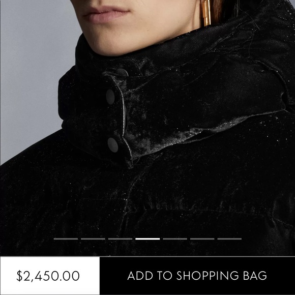 Moncler Daos Short Down Jacket Velvet Glitter - Picture 6 of 7